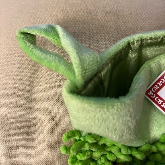 Whimsical Lime Green Xmas Stocking. 18 inches long. Pile Knot Trim. New w/ tag - Picture 6 of 6